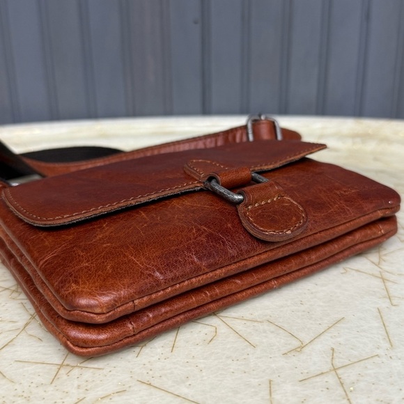 Jack Georges Leather Mini Crossbody Bag, Honey Brown - Picture 9 of 14